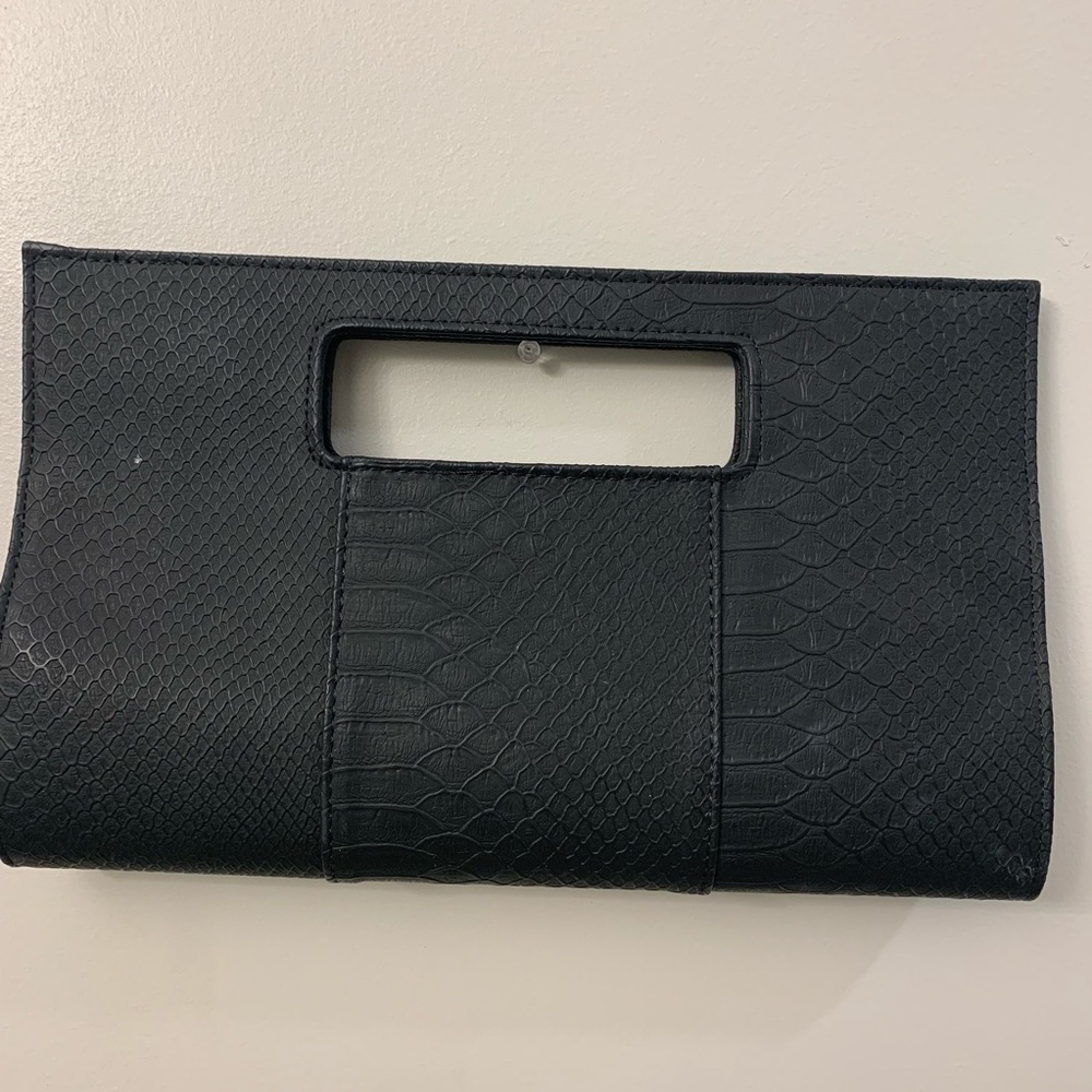 Black Snakeskin Clutch